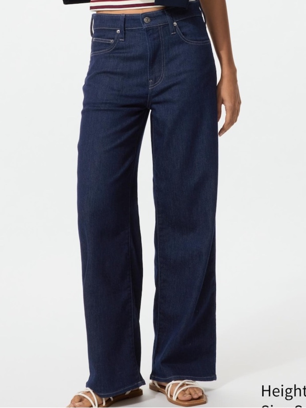 Uniqlo EZY Wide Straight Jeans - Navy, M